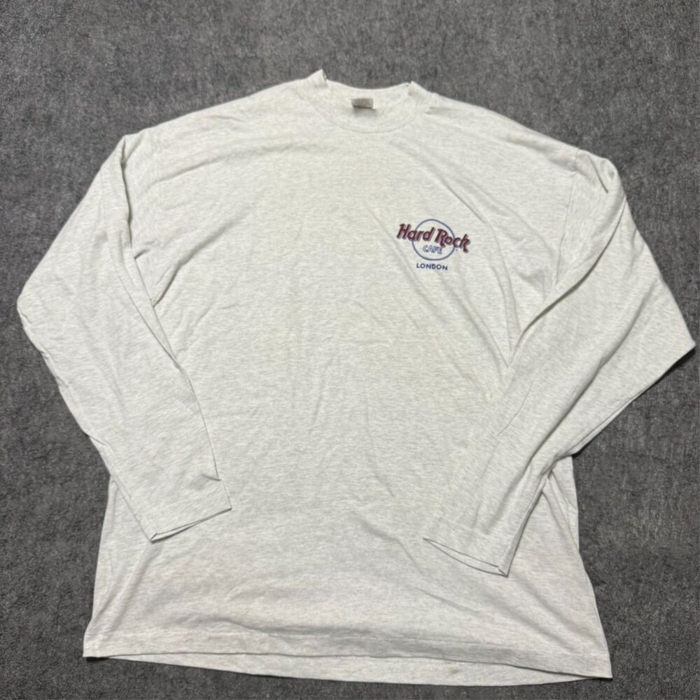 VTG Hard Rock Cafe London England Shirt Mens XL Long Sleeve Heathery Gray Y2K